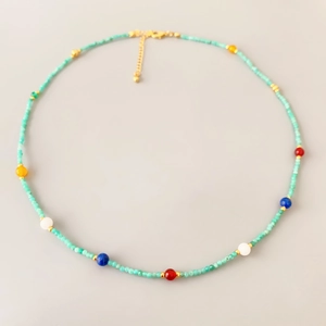 Collana Di Perline Fatta A Mano Pietra Naturale Lapislazzuli Agata Ottone Placcato Oro Nuovo Stile Cinese Nicchia Catena Della Clavicola Gioielli Donna