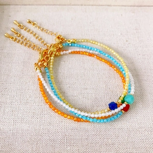 Minimalist Zircon Beaded Necklace Bracelet Natural Stone Choker For Women Summer Fashion Handcrafted Brass Jewelry Gift