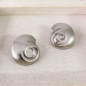 Boucles D'oreilles Spirales Vintage Avec Tige En Argent Sterling 925 Forme Coquillage Géométrique Argent Mat Femmes