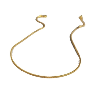 Minimalist 18K gold plated flat snake bone chain necklace for women in gold finish