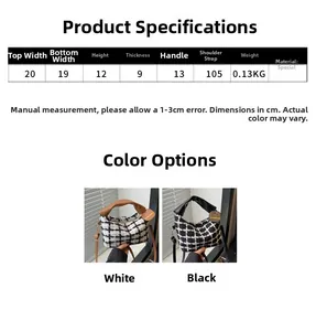 Détails du sac à main à carreaux avec deux options de couleur et spécifications