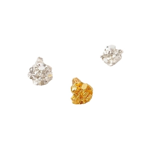 Minimalist irregular metal stud earrings in gold and silver finish, set of three