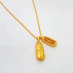 Collier Pendentif Rétro Pixiu Vajra Rotatif En Cuivre Plaqué Or 18K Style Ethnique Bijoux Bouddhistes Femmes