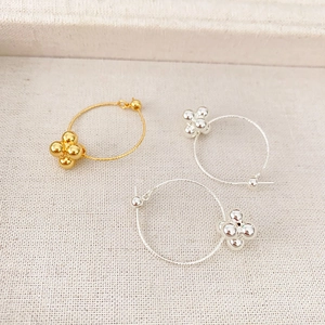 Hoop Earrings With Beaded Cluster Detachable Copper Gold Plated Minimalist Geometric Style Jewelry For Women Daily Commute