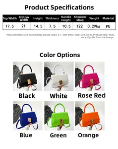 Size guide for crocodile pattern crossbody bag showing dimensions and PU leather details