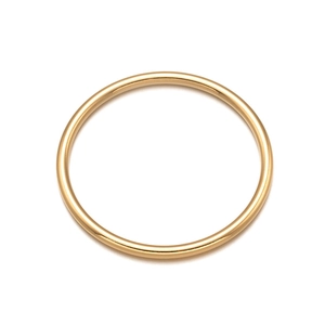 Polished 4mm gold stainless steel solid bangle bracelet with minimalist smooth finish