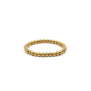 Minimalistische gouden titanium stalen kralenarmband met gepolijste 4/5/6mm metalen kralen