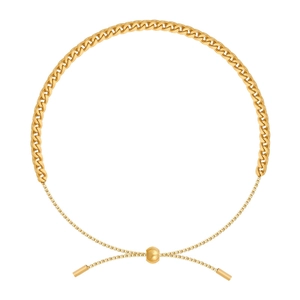 Adjustable golden woven Cuban link bracelet for women made of durable titanium steel