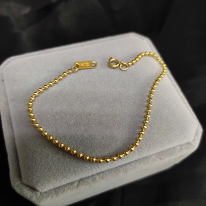 Minimalist 18K gold-plated 4mm ball chain bracelet with a secure spring ring clasp