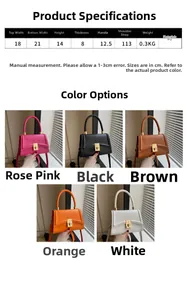 Five assorted PU leather handbags with woven handles and metal clasps in a minimalist setting