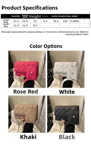 Größentabelle für Stepptaschen-Set mit Maßen für Umhängetasche und Mini-Tasche