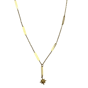 Titanium steel gold necklace featuring layered chains and a sparkling star pendant