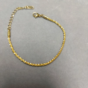 Minimalist 18K gold star glitter thin chain bracelet with adjustable lobster clasp