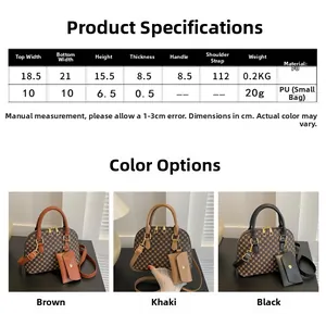 Tabella taglie con dimensioni per la borsa vintage a scacchi e mini pochette coordinata