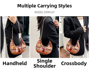 Trois styles de porter du sac besace bohème avec glands et bandoulière