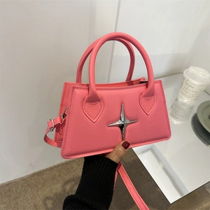 Women PU Leather Small Star Decor Handbag Trendy Crossbody Shoulder Bag For Daily Commute Versatile Square Purse