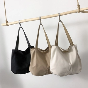 Large Capacity Canvas Tote Bag Minimalist Fashion Durable Bucket Shoulder Handbag For Daily Casual Commute Women