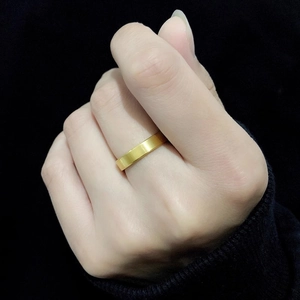 Classic 18K gold plated titanium steel band ring in matte finish for men and women