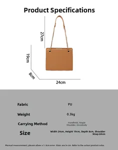 Tableau des tailles détaillé montrant les dimensions du sac cabas matelassé