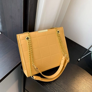 Sac À Épaule Matelassé Femme Géométrique Chevron Cuir PU Chaîne Petit Carré Sac Bandoulière Tendance Chic