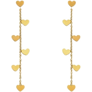 Boucles d'oreilles pendantes cœur doré avec franges en chaîne longue pour femme 2024