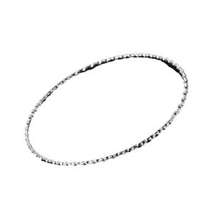 Minimalist silver sparkling textured bangle with light-reflecting starry surface