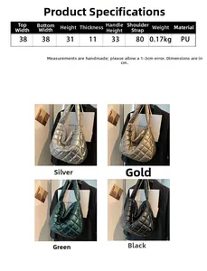 Dimensions détaillées et options de couleurs pour le sac cabas matelassé en matériau PU