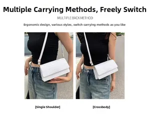 Detailed comparison of white crocodile pattern shoulder bag worn as crossbody and handbag