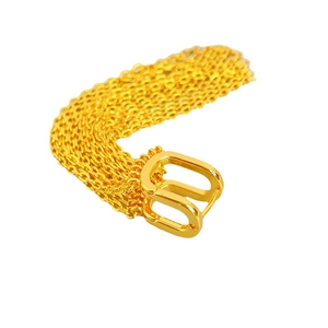 Elegant gold-plated U-shaped earrings featuring a stylish chain tassel drop design
