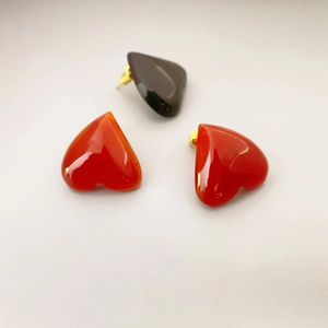 Heart Shaped Stud Earrings Vintage French Style Brass Gold Plated With 925 Sterling Silver Earring Post Jewelry For Women