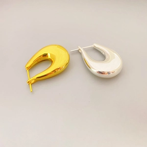 Minimalistische U-förmige Wassertropfen-Ohrringe in Gold und Silber S925 Sterlingsilber