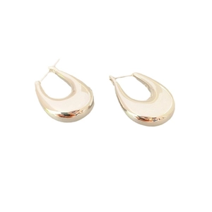 Minimalistische etruskische Wassertropfen-Ohrringe in Gold-Optik mit U-Form Design