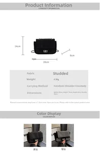 Detailed size specifications for rhinestone crossbody bag 20x14x6cm and silver chain strap