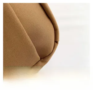 Macro shot of high-density brown canvas fabric texture and professional stitching detail