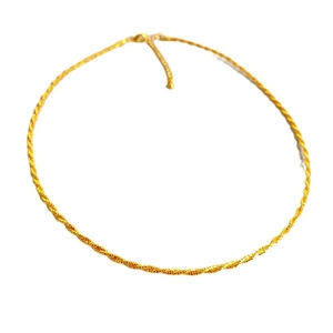 Elegant 18K gold-plated double twisted rope chain necklace with adjustable lobster clasp