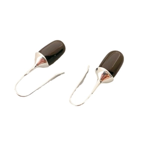 French style drop agate earrings with silver metal hooks for a minimalist vintage look