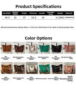 Tabella taglie dettagliata e opzioni colore per la borsa shopper grande in pile