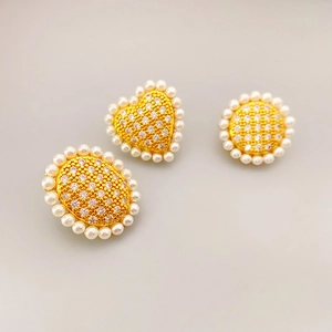 Élégantes Boucles Oreilles Puces Künstliche Perles Imitation Et Strass Avec Tige En Argent 925 Bijoux Vintage Dorés Pour Femmes