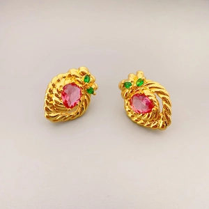 Vintage Insekt Ohrstecker Mit Rosa Wassertropfen Stein Und 925 Sterling Silber Ohrring Pfosten Gold Messing Schmuck Für Damen