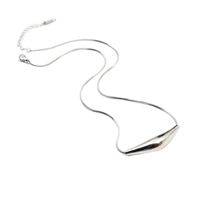Minimalist 18K gold plated titanium steel triangle tube necklace with sleek snake chain