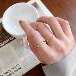 Minimalist gold titanium steel rings with 'WHEN I CLOSE MY EYES' engraving for women