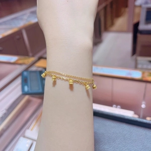 Double-layer gold lily of the valley titanium steel bracelet for women on wrist