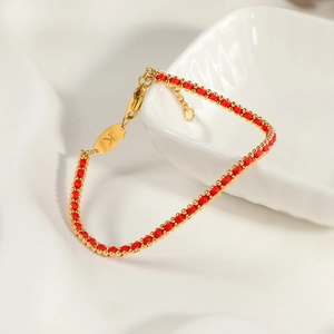 Handgefertigtes Geflochtenes Seilarmband Edelstahlperlen Glückliches Rotes Seil Verstellbarer Buchstabenanhänger Modeschmuck Damen