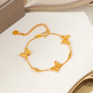 Collier doré avec glands papillon, perles laser et chaîne réglable pour femmes élégantes