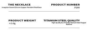 Detailed specifications of irregular pendant necklace with zircon and titanium steel