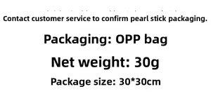 Specifications of pearl rod roll in OPP packaging with 30g weight and 30x30cm size
