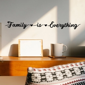 Adesivo Murale Family Is Everything Removibile In PVC Con Scritta Per Soggiorno Camera Da Letto Decorazione Casa Cuori