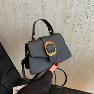 Vintage Women PU Leather Small Square Bag Gold Buckle Handbag Fashion Crossbody Shoulder Bag For Daily Commuting Party