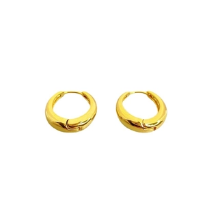 Sleek 18K gold plated brass hoop earrings with a high-polished mirror finish