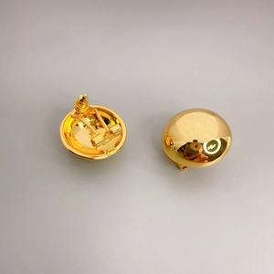 Minimalist Hemispherical Stud Earrings Copper Mirror Polish Chunky Dome Jewelry With 925 Sterling Silver Earring Post
